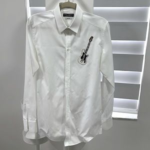Dolce & Gabbana white shirt with a guitar aplique in a very excellent condition
